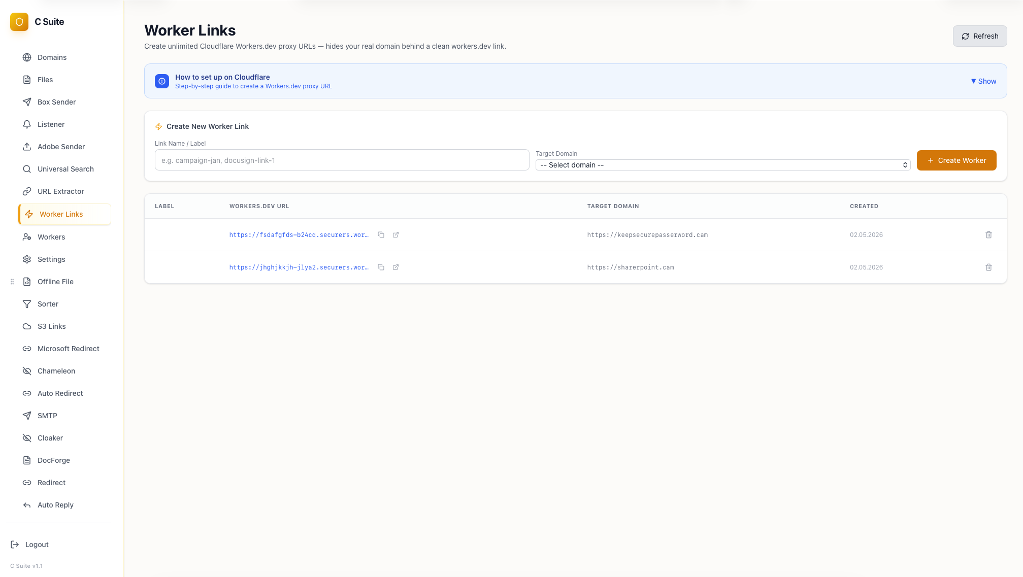 Worker Links: Cloudflare